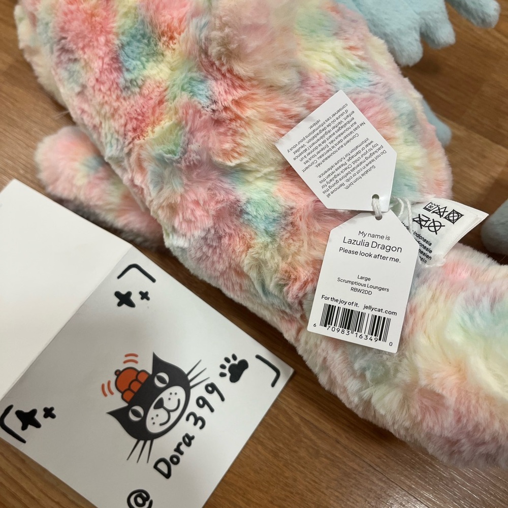 Jellycat Authentic Lazulia Dragon Large NWT Plush Soft Toy 19.7” Rare - Picture 5 of 6